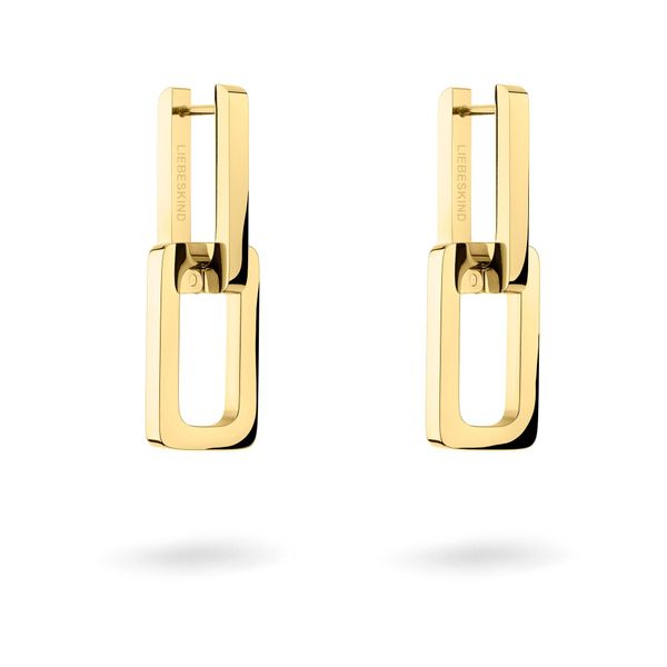 Paar Creolen Liebeskind Berlin "Schmuck Geschenk Edelstahl Ohrringe The Mini Link", Gold (Gelbgoldfarben), Ohrringe, Damen, 10Mm, Edelstahl, EinhäNger Abnehmbar-image