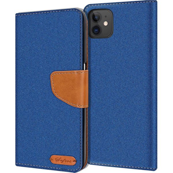 Custodia Del Telefono Cellulare Apple Iphone 11 Case Portafoglio Flip Case Custodia Protettiva Cover Tessuto Cover-image