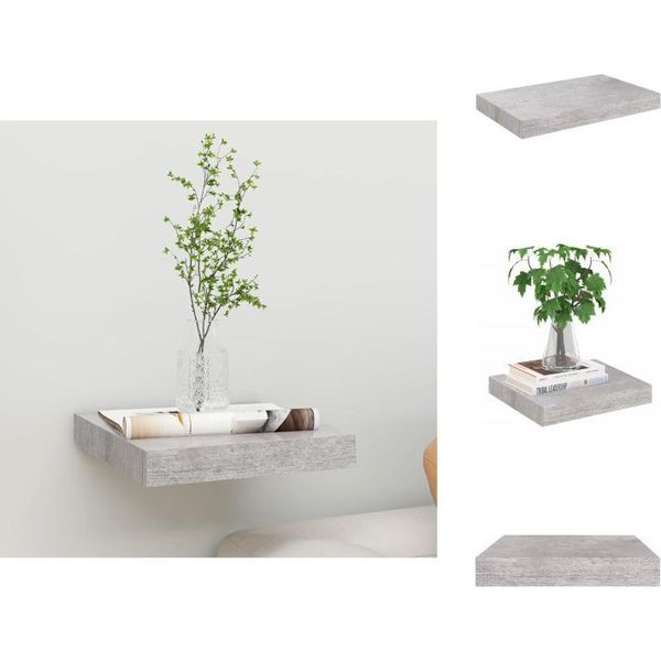 Vidaxl Scaffale Galleggiante Grigio Cemento 23X23,5X3,8 Cm Mdf - Mensole A Muro-image