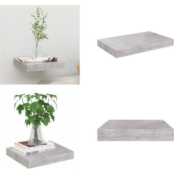 Vidaxl Mensola Galleggiante Grigio Cemento 23X23,5X3,8 Cm Mdf - Mensola A Muro - Mensole A Muro - Mensola Galleggiante - Mensola A Muro Galleggiante-image