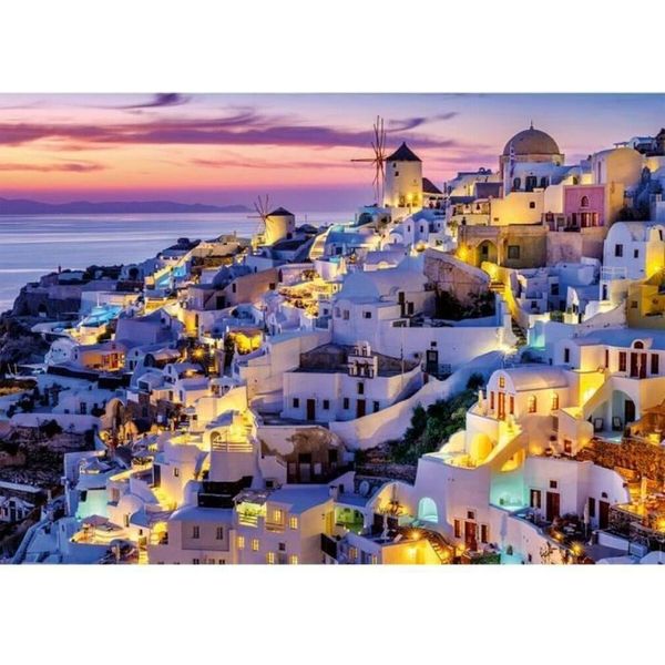 1500-Piece Sunset On Santorini Puzzle. Adults And Children From 14 Years Old. Evasion Collection. 12001532. Nathan-image