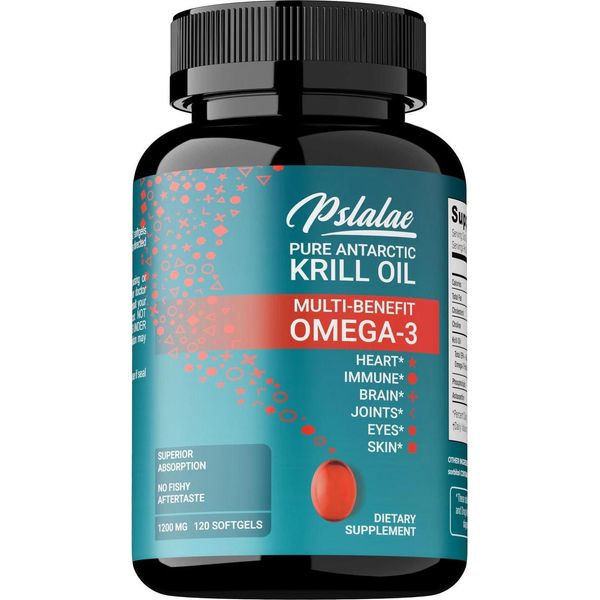 Olio Di Krill Antartico 1200Mg (120 Capsule) Integratore Alimentare, Cuore, Ossa, Articolazioni, Occhi, Cervello, Pelle-image