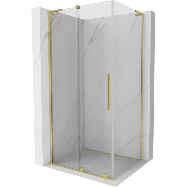Mexen Velar L Cabina Doccia Scorrevole 120 X 85 Cm, Trasparente, Oro Spazzolato - 871-120-085-03-55-image