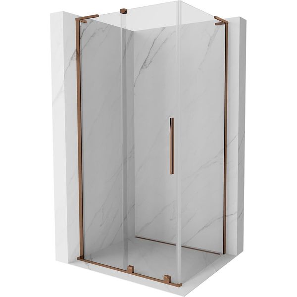 Mexen Velar L Cabina Doccia Scorrevole 90 X 70 Cm, Trasparente, Oro Rosa - 871-090-070-03-60-image