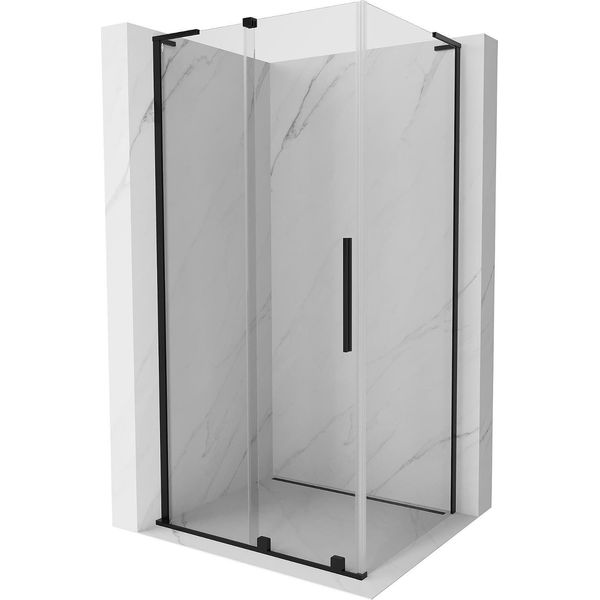 Mexen Velar L Cabina Doccia Scorrevole 90 X 100 Cm, Trasparente, Nero - 871-090-100-03-70-image