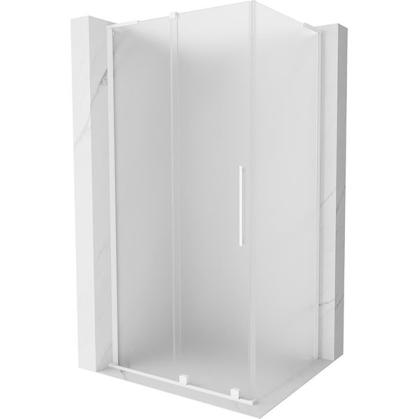 Mexen Velar L Cabina Doccia Scorrevole 110 X 85 Cm, Brina, Bianca - 871-110-085-33-20-image