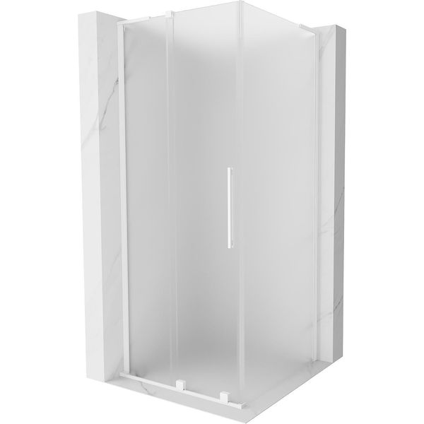 Mexen Velar L Cabina Doccia Scorrevole 120 X 120 Cm, Brina, Bianca - 871-120-120-33-20-image