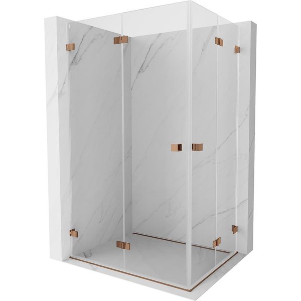 Mexen Lunar-F Duo Cabina Doccia Pieghevole 100 X 85 Cm, Trasparente, Oro Rosa - 836-100L-085P-60-00-image