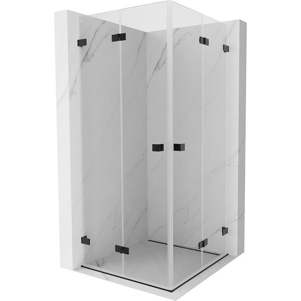 Mexen Lunar-F Duo Cabina Doccia Pieghevole 95 X 95 Cm, Trasparente, Nero - 836-095L-095P-70-00-image