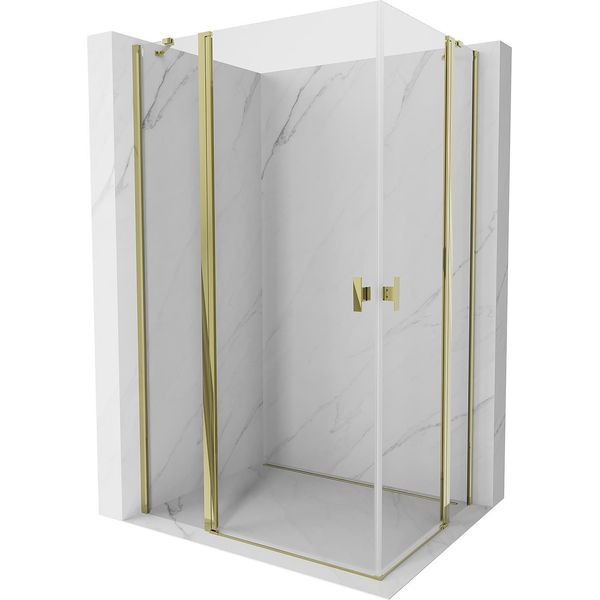 Mexen Mist Duo Cabina Doccia A Battente 110 X 75 Cm, Trasparente, Dorata - 8A4-110-075-50-00-image