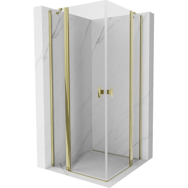 Mexen Mist Duo Cabina Doccia A Battente 80 X 80 Cm, Trasparente, Oro - 8A4-080-080-50-00-image