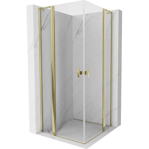 Mexen Mist L Duo Cabina Doccia A Battente 90 X 90 Cm, Trasparente, Oro - 8A4L-090-090-50-00-image