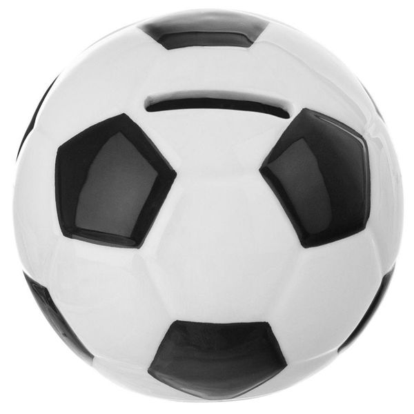 Salvadanaio Orion Salvadanaio Calcio Salvadanaio In Ceramica Salvadanaio Per Bambini Bianco E Nero 10 Cm-image