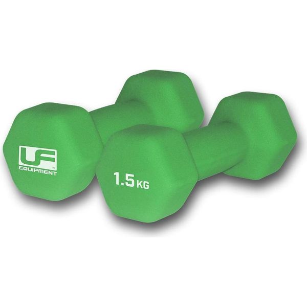Manubri Esagonali In Neoprene Urban Fitness - Set Da 2 X 1,5 Kg Verde-image