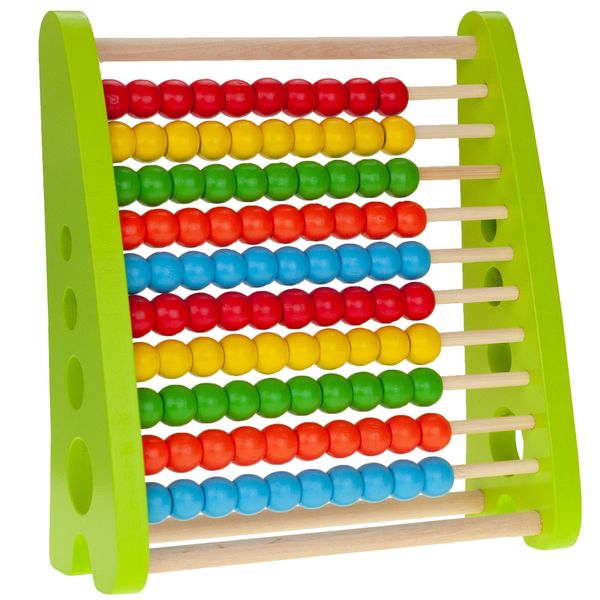 Abaco Di Legno Per Bambini 100 Perline Abaco Di Legno Aiuto Al Calcolo-image