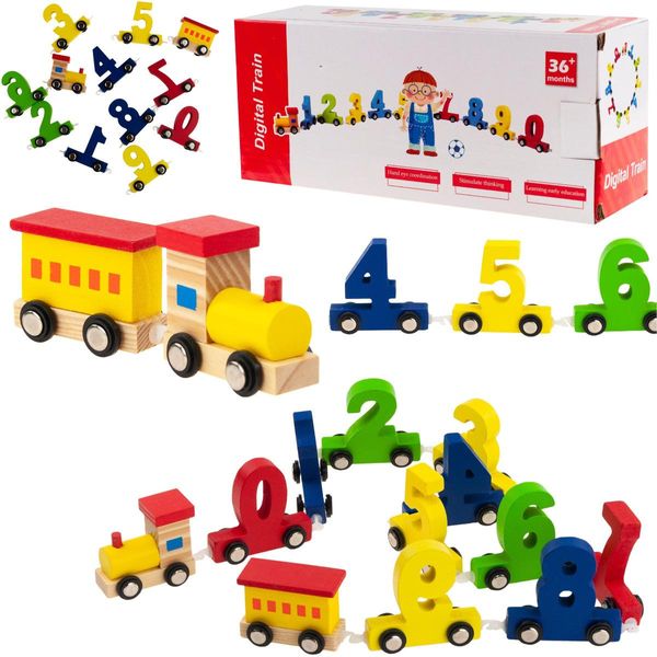 Treno Locomotiva In Legno Per Imparare I Numeri-image