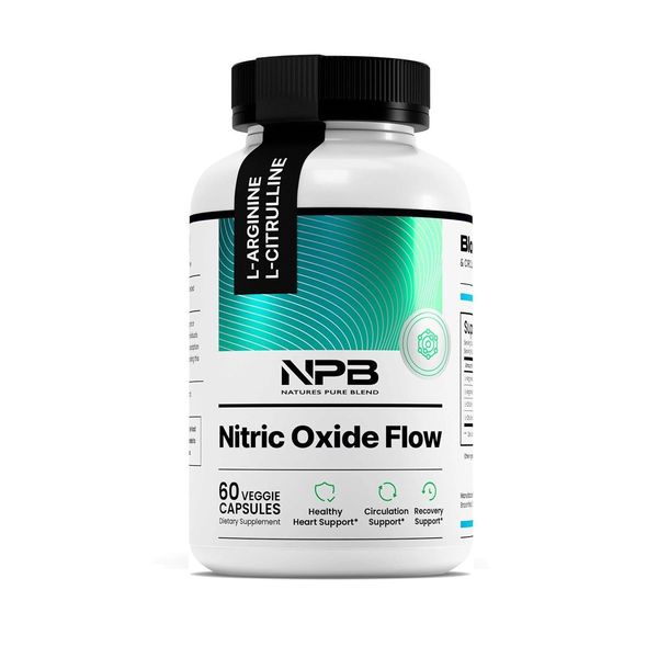 Flusso Di Ossido Nitrico (60 Capsule) Integratore Alimentare, Cuore, Pressione Sanguigna, Ossido Nitrico-image