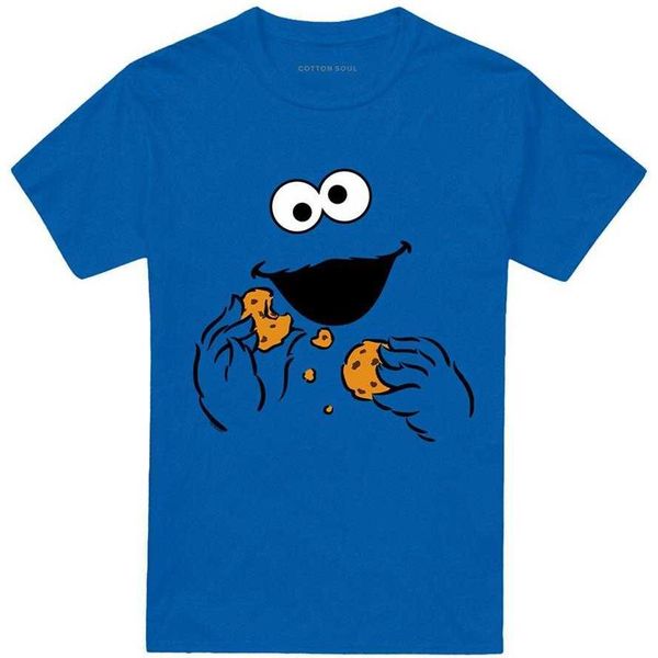 Sesame Street - Maglietta "Om Nom"" Per Uomo/Donna Unisex TV20505 (3XL) (Blu Reale)"-image