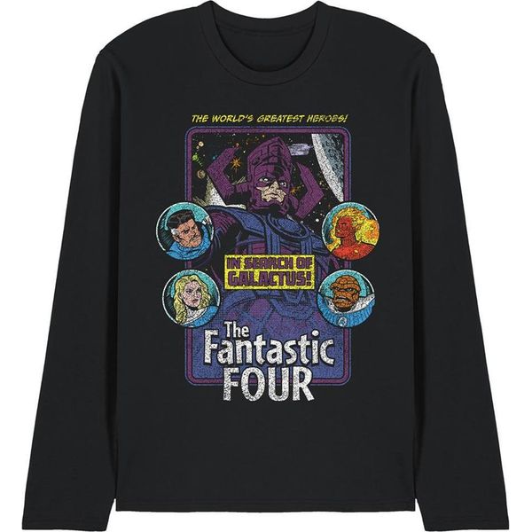 Fantastici Quattro - Maglietta "In Search Of"" Per Uomo/Donna Unisex, Manica Lunga TV20569 (Xl) (Nero)"-image