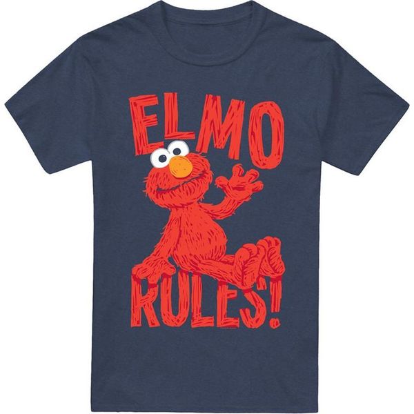 Sesame Street - Maglietta "Rules"" Per Uomo/Donna Unisex, Screziata TV20658 (S) (Navy)"-image