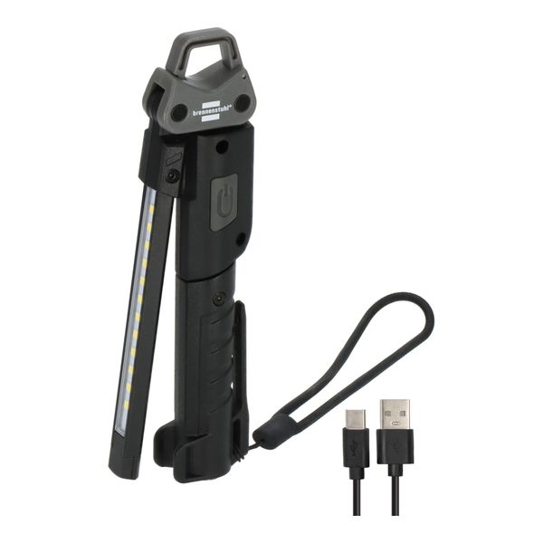 Brennenstuhl Akku Led Handllampe Hl 400 Ac / Led Werkstattlampe Mit Integriertem Akku (400Lm, 3 Individuell Schaltbare Lichtquellen, Zusammenklappbar, (1173730002)-image