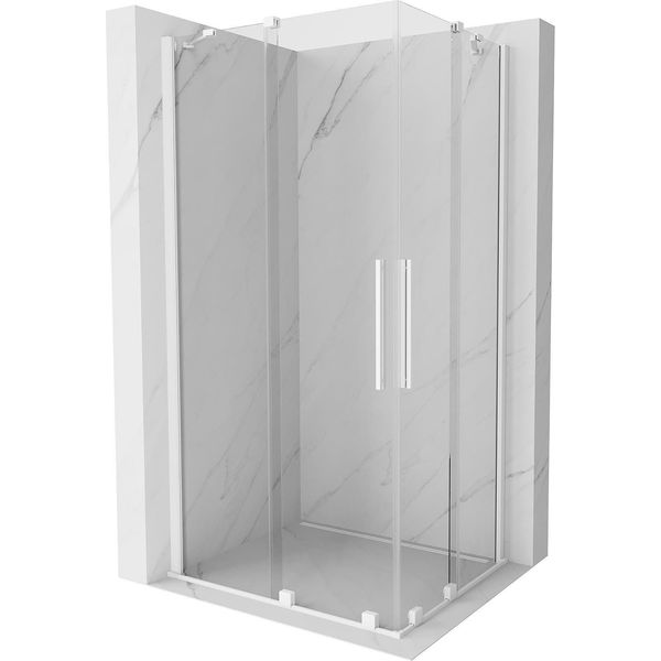 Mexen Velar Duo Cabina Doccia Scorrevole 90 X 80 Cm, Trasparente, Bianca - 871-090-080-02-20-image