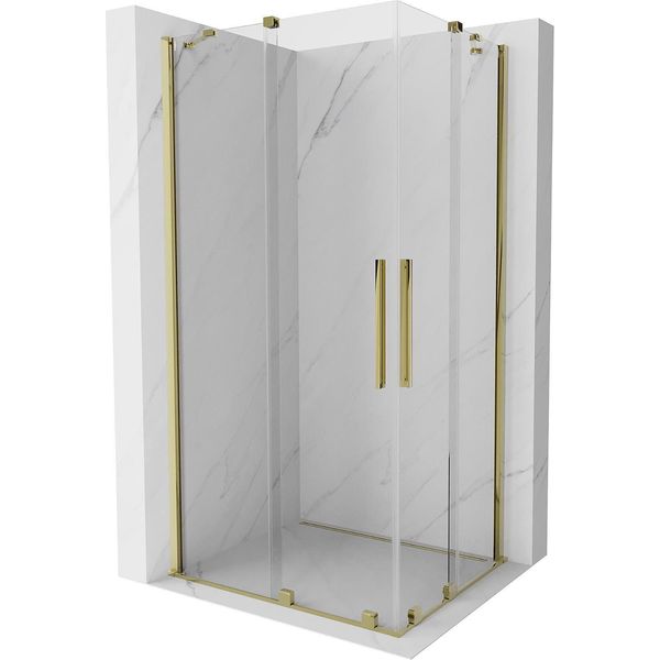 Mexen Velar Duo Cabina Doccia Scorrevole 90 X 80 Cm, Trasparente, Oro - 871-090-080-02-50-image