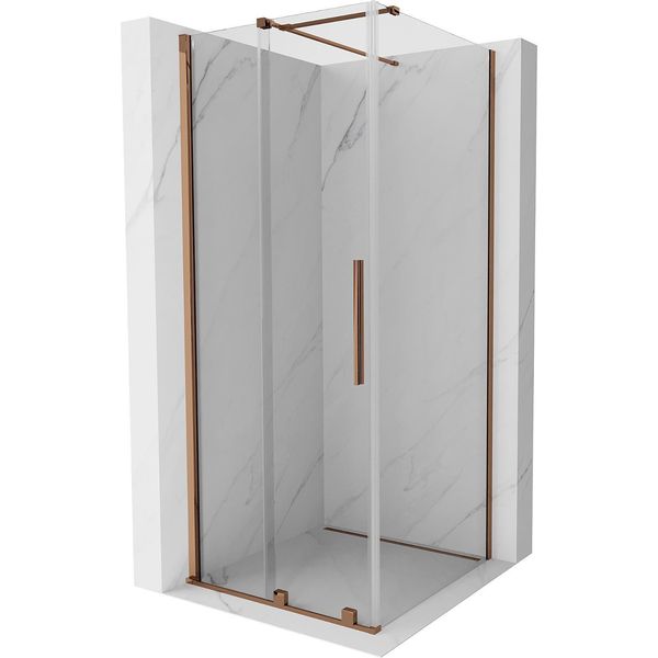 Mexen Velar Cabina Doccia Scorrevole 90 X 90 Cm, Trasparente, Oro Rosa - 871-090-090-01-60-image