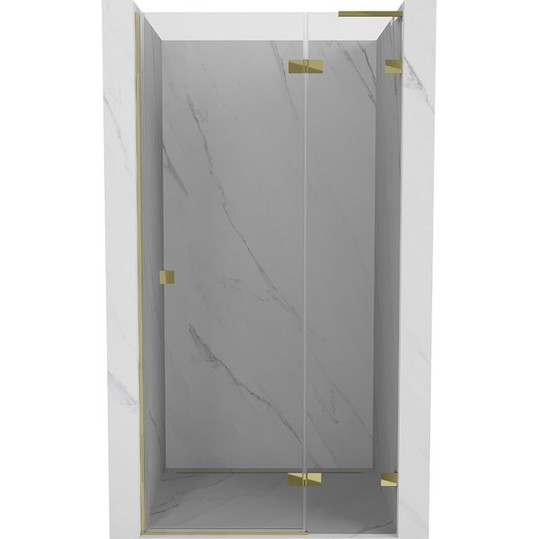 Mexen Lunar L Porta Doccia A Battente Destra 110 Cm, Trasparente, Dorato - 834L-110-000-50-00-P-image