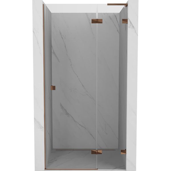 Mexen Lunar L Porta Doccia Battente Destra 125 Cm, Trasparente, Oro Rosa - 834L-125-000-60-00-P-image