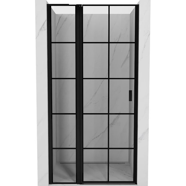 Mexen Mist L Porta Doccia Battente Sinistra 105 Cm, Griglia Nera, Nero - 8A4L-105-000-70-77-L-image