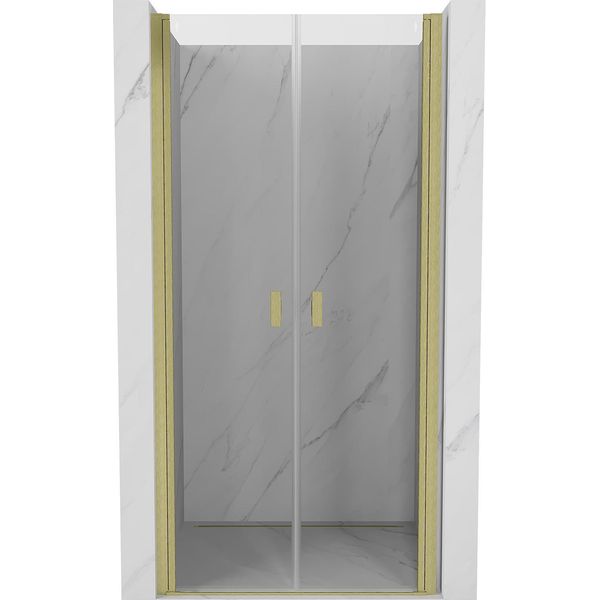 Mexen Mist Porta Doccia A Battente 120 Cm, Trasparente, Oro Spazzolato - 8A7-120-000-55-00-image