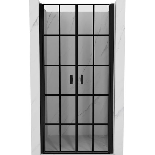 Mexen Mist Porta Doccia Battente 120 Cm, Griglia Nera, Nero - 8A7-120-000-70-77-image