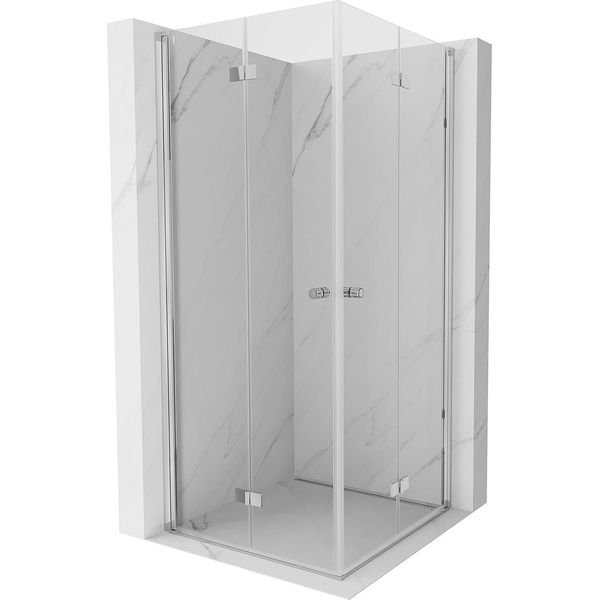 Mexen Mist-F Duo Cabina Doccia Pieghevole 85 X 85 Cm, Trasparente, Cromo - 8A6-085L-085P-01-00-image