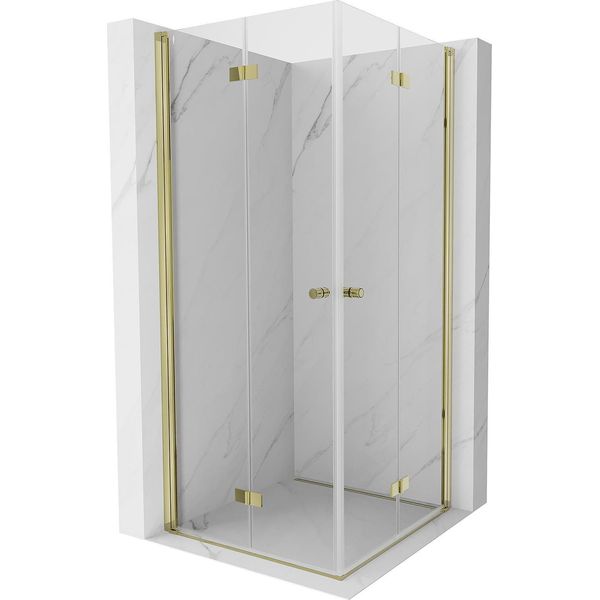 Mexen Mist-F Duo Cabina Doccia Pieghevole 120 X 120 Cm, Trasparente, Oro - 8A6-120L-120P-50-00-image