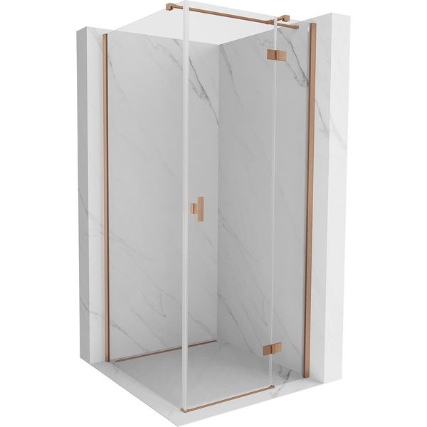 Mexen Mist-H T Cabina Doccia Battente Destra 110 X 110 Cm, Trasparente, Rame Spazzolato - 8A5T-110-110-65-00-P-image
