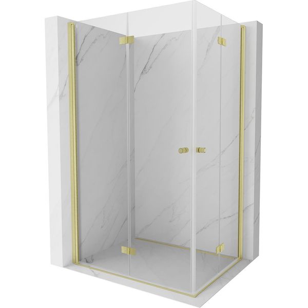 Mexen Mist-F Duo Cabina Doccia Pieghevole Sinistra 95 X 90 Cm, Trasparente, Oro Spazzolato - 8A6-095L-090P-55-00-image