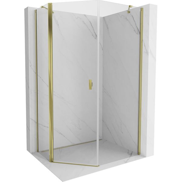 Mexen Mist Cabina Doccia Pentagonale Asimmetrica Battente 80 X 100 Cm, Trasparente, Oro - 8A8-080-100-50-00-image