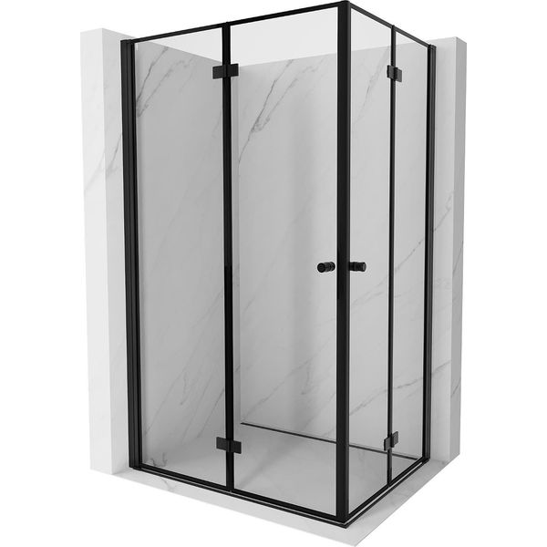 Mexen Mist-F Duo Cabina Doccia Pieghevole Sinistra 120 X 70 Cm, Cornice Nera, Nero - 8A6-120L-070P-70-70-image