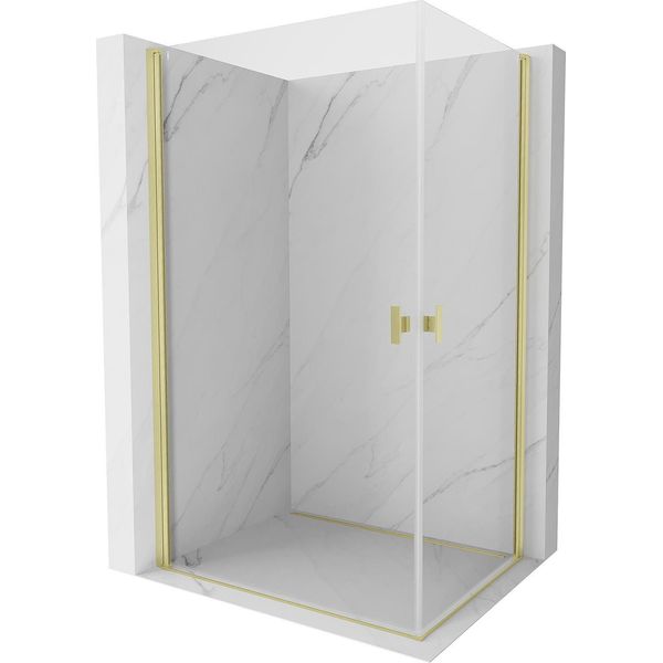 Mexen Mist-B Duo Cabina Doccia A Battente 95 X 85 Cm, Trasparente, Oro Spazzolato - 8A2-095-085-55-00-image