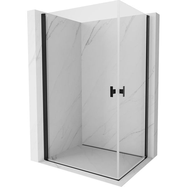 Mexen Mist-B Duo Cabina Doccia A Battente 100 X 95 Cm, Trasparente, Nera - 8A2-100-095-70-00-image