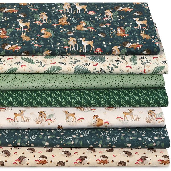 Patchwork- Und Quiltpaket "Waldtiere", GrüN-Color-image