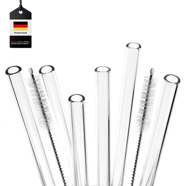 Bremermann 6 Cannucce In Vetro, Lunghezza 15 Cm, Riutilizzabili, Trasparenti Incl-image