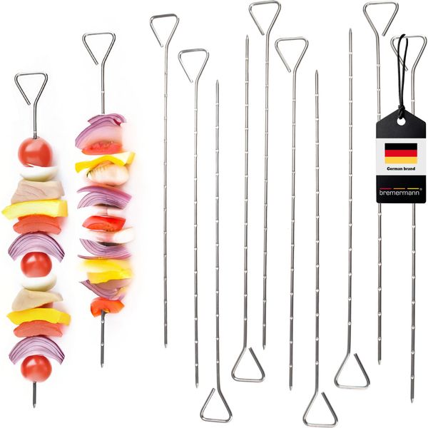Set Di 12 Spiedini Per Barbecue Bremermann In Acciaio Inox Da 29,5 Cm Circa - Spiedini Shashlik-image