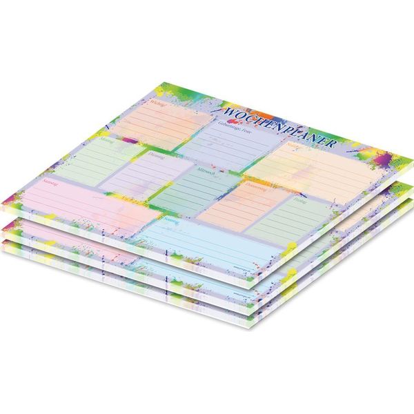 Pricaro Agenda Settimanale "Splash"", Colorata, A4, 25 Fogli, 3 Pezzi"-image