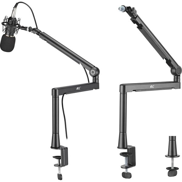Nanors RS471 Asta Microfonica Professionale Con Gestione Integrata Dei Cavi Braccio Microfonico Regolabile Braccio Girevole Per Microfono Da 3/8"- 5/8"" Montaggio Da Tavolo Max. 2 Kg"-image