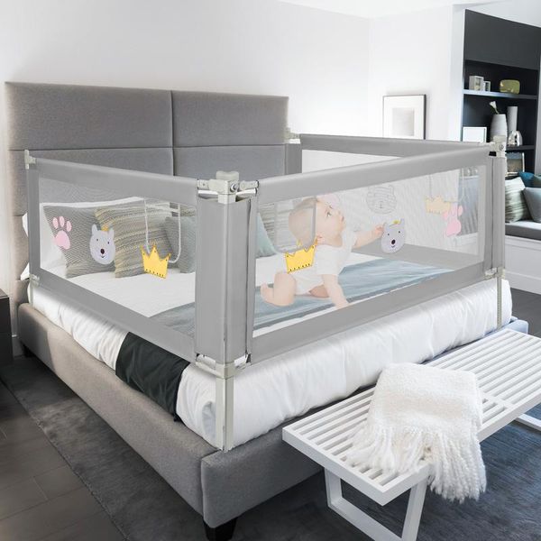 Parapetto Per Letto Tolletour Parapetto Per Letto Parapetto Per Lettino Regolabile In Altezza 150 X 98 Cm Parapetto Per Lettino Protezione Anticaduta Letto Grigio Scuro-image