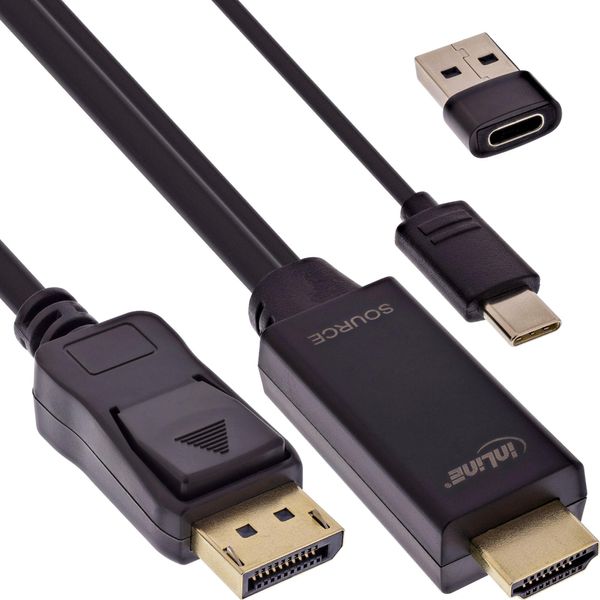 Inline® Cavo Convertitore Da Hdmi A Displayport, 4K/60Hz, Nero, 1M-image