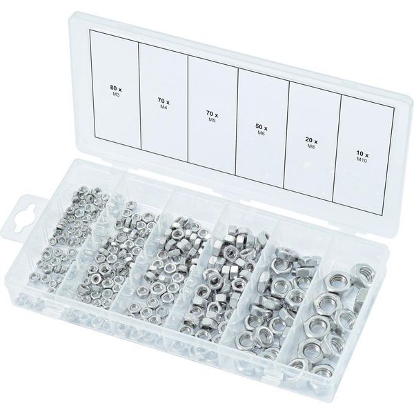 Ks Tools Assortimento Di Dadi Da 300 Pezzi In Acciaio Inox Metrico M3 - M10-image