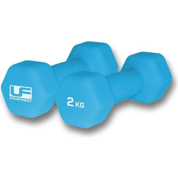 Manubri Urban Fitness In Neoprene Esagonale Blu - 2 X 2 Kg - Set Per Il Fitness-image